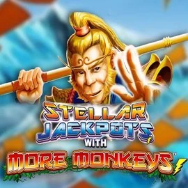 Stellar Jackpots with More Monkeys online game logo by Lightning Box Game on wbetzz.nl