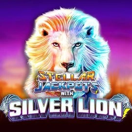 Jackpots logo of Stellar Jackpots with Silver Lion from Lightning Box Game at Wbetz Casino